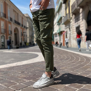 Jeans verde strappato 4.0 regular fit - FLAG STORE
